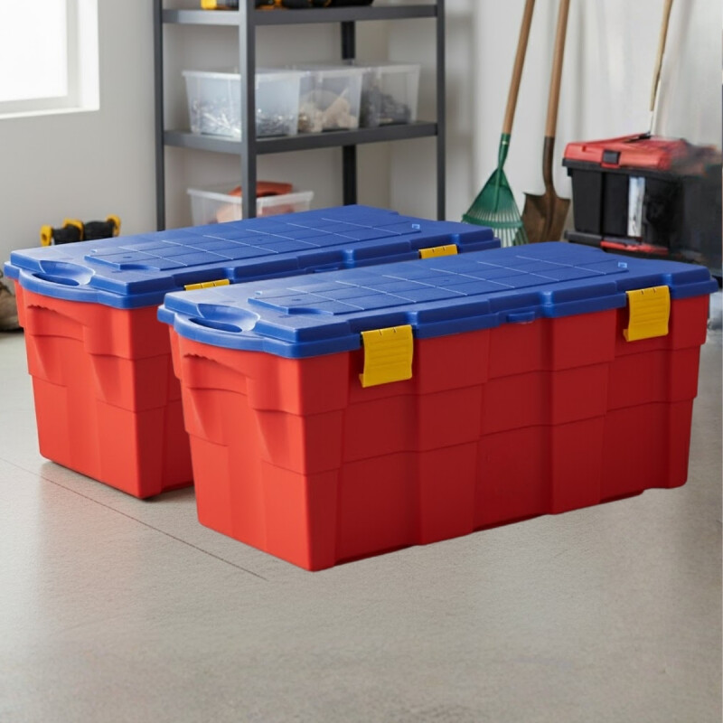 Set x2 Baúl 100 lts AZUL/ROJO