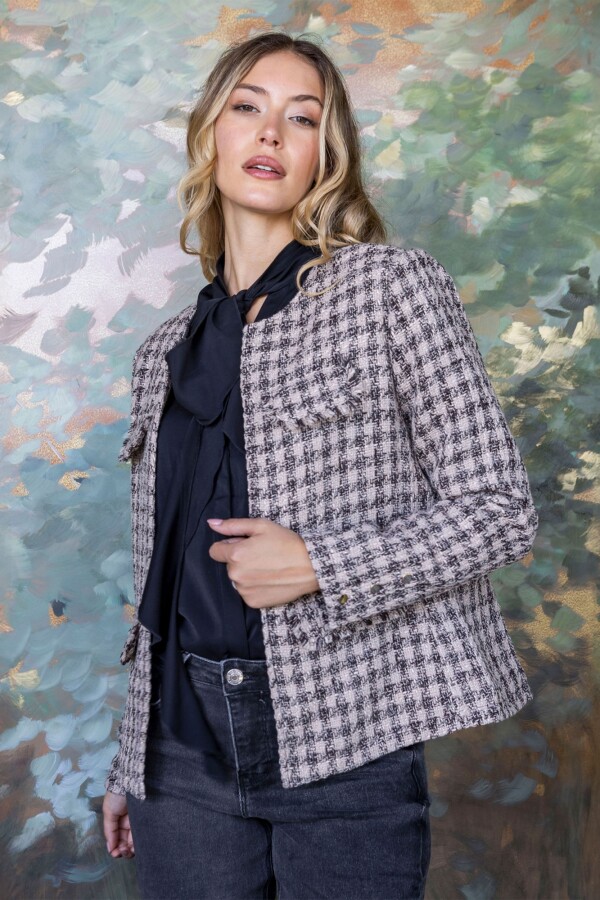 Chaqueta Tweed Desflecada TOSTADO/MULTI