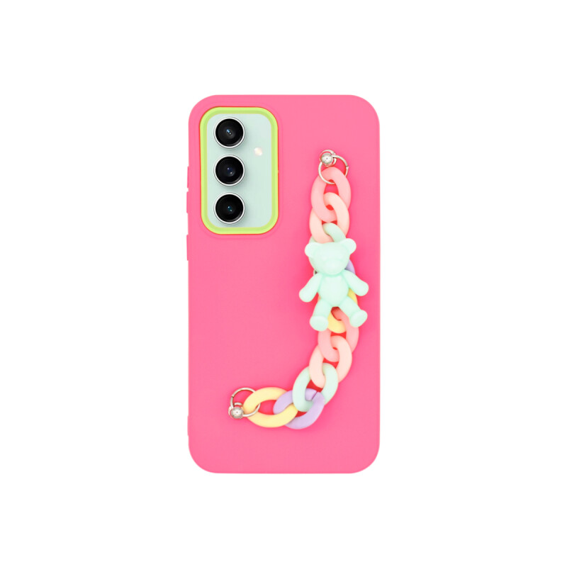 Protector para Samsung Galaxy S23 FE fucsia correa oso Protector Para Samsung Galaxy S23 Fe Fucsia Correa Oso