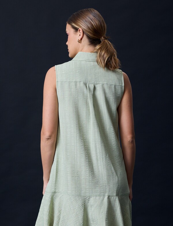 Vestido Escote Camisa VERDE