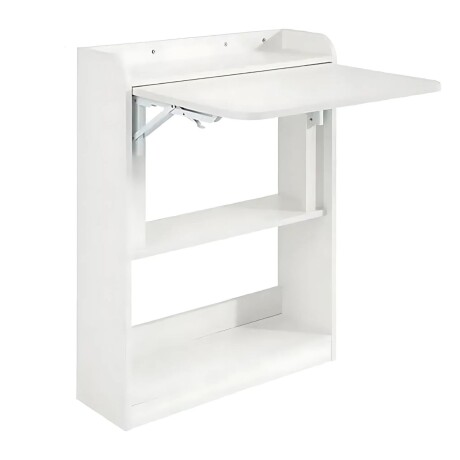 Escritorio plegable con estantes blanco Blanco