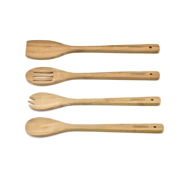 Set de Utensilios de Cocina de Bambú Tramontina – 4 Piezas SET UTENSILLOS BAMBOO - 4 PIEZAS