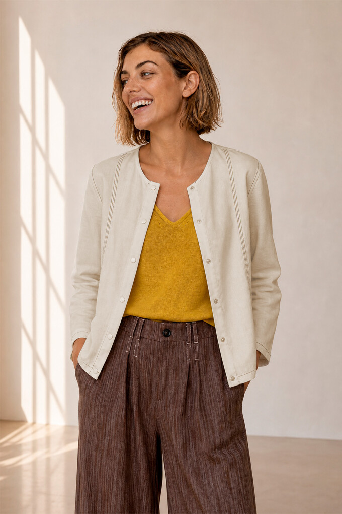 CHAQUETA LINO BEIGE