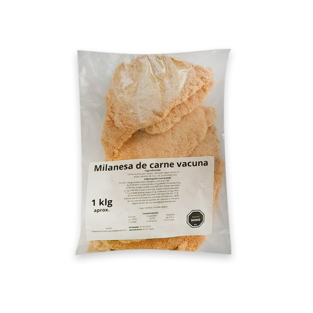 Milanesa De Carne Vacuna A Granel Kilo 