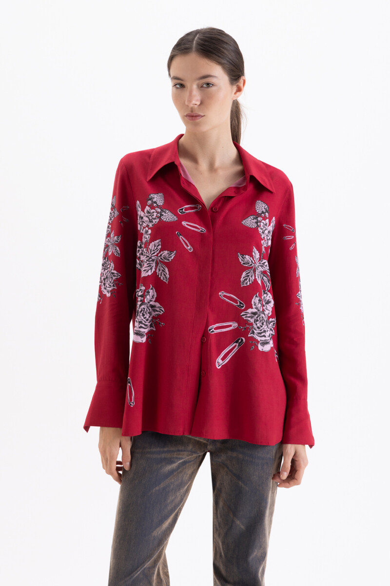 CAMISA SAFETY PIN Rojo