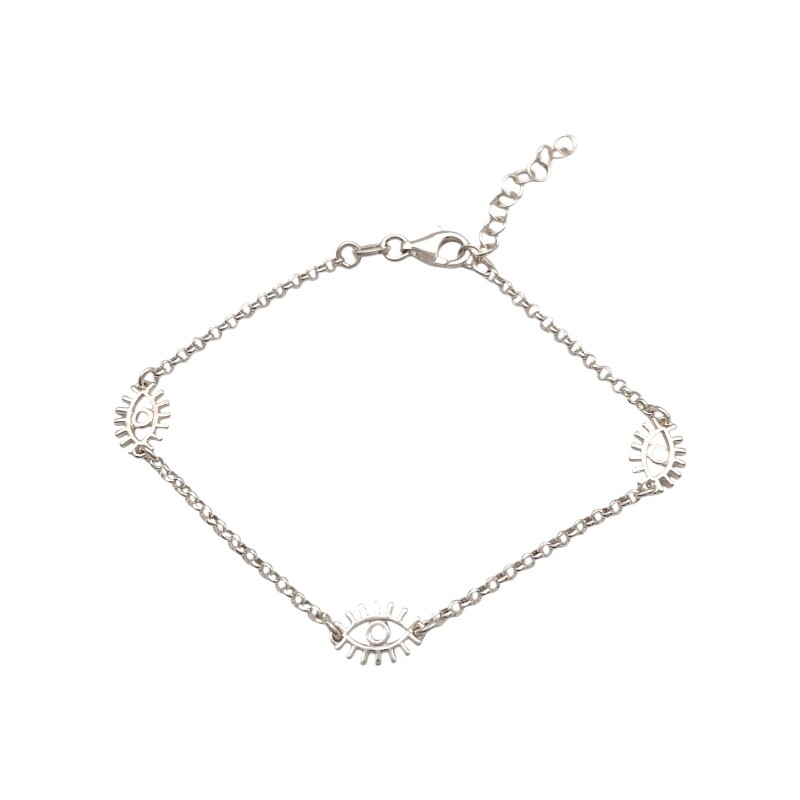 Pulsera Ojos-Plata 925-Sin piedra-PU3528 sinpiedra