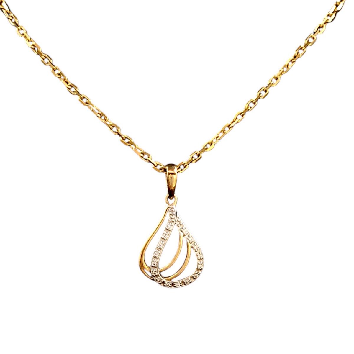 Dije Gota-Oro bajo-Piedra Zirconia-CP8539 - Conpiedra 