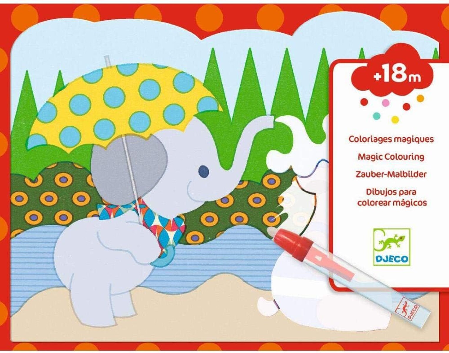 Set de dibujos para colorear mágicos - Elefante 