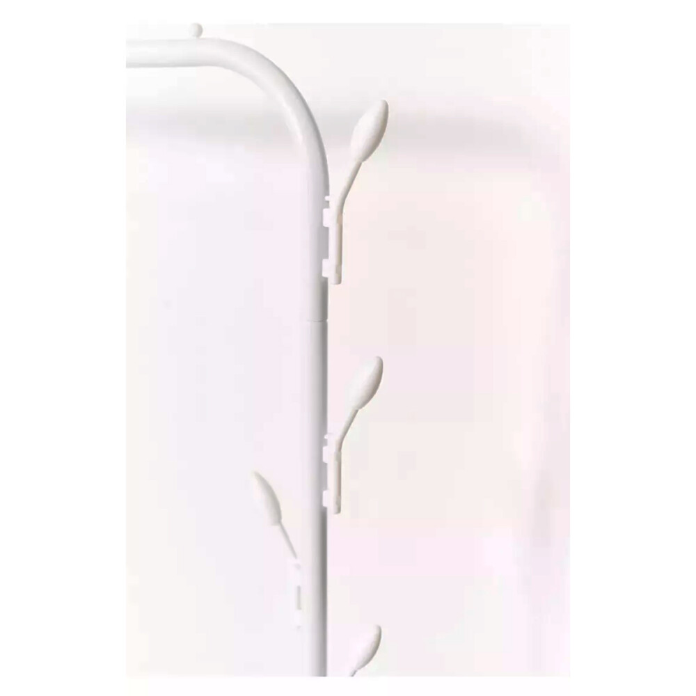 Perchero De Caño Largo Ganchos Y Estante Inferior Blanco