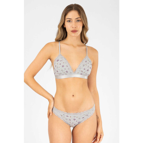 Triangulo flower stripe Gris