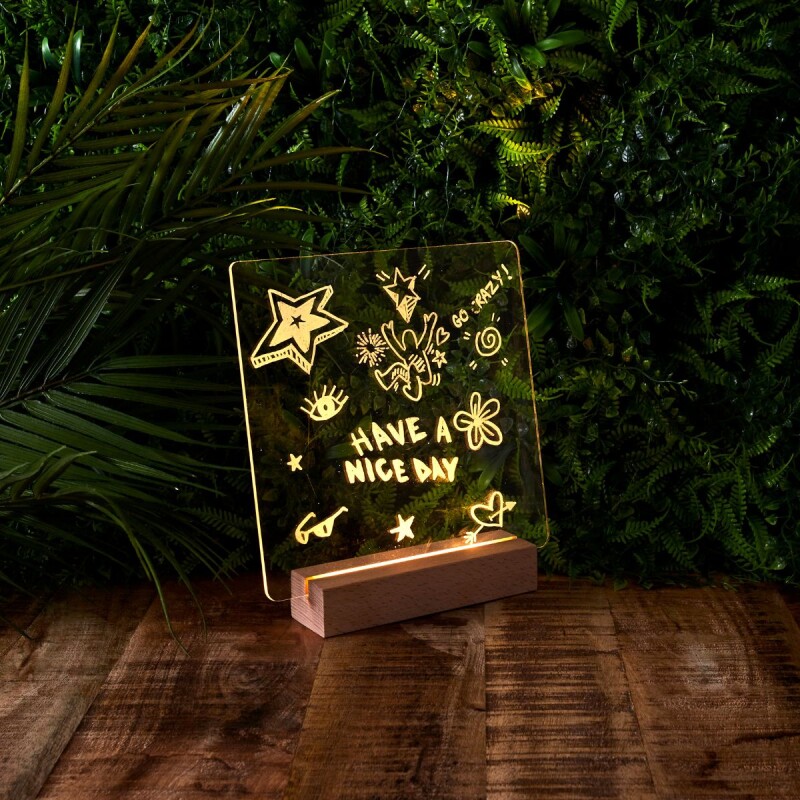 Pizzarra Led de acrílico con soporte Pizzarra Led de acrílico con soporte