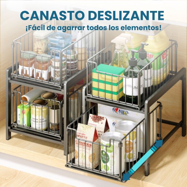 Organizador de Cocina Multiuso Alacena Bajo Mesada 2 Estantes extraibles IMBACK Organizador de Cocina Multiuso Alacena Bajo Mesada 2 Estantes extraibles IMBACK