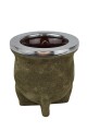 Mate ceramica camionero cuero chancho acero grande verde