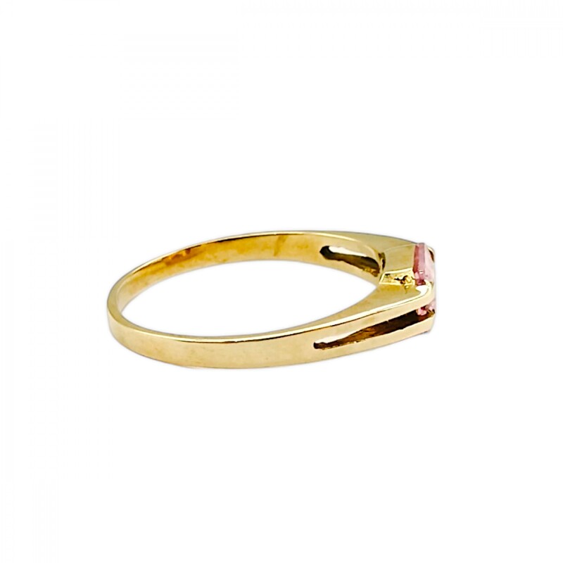 Anillo Solitario-Oro bajo-Piedra Zirconia Rosa-AN8223 conpiedra
