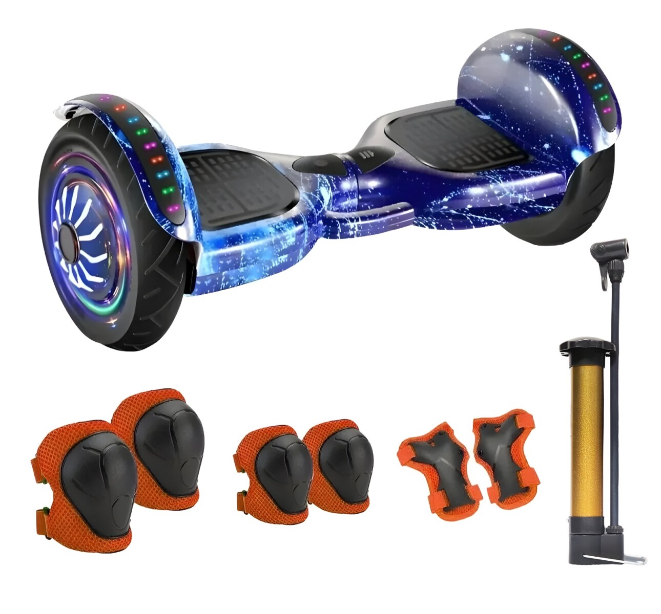 Skate Electrico Hoverboard Musica Bluetooth Luz Patineta 10" - Color Variante Cosmos Azul 