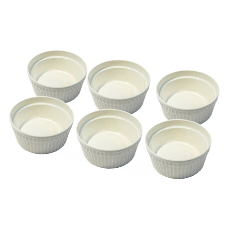 Set x6 Ramequin redondo 11x5 cm porcelana blanco BLANCO