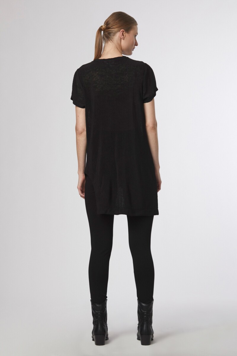 Blusa canale asimetrica negro