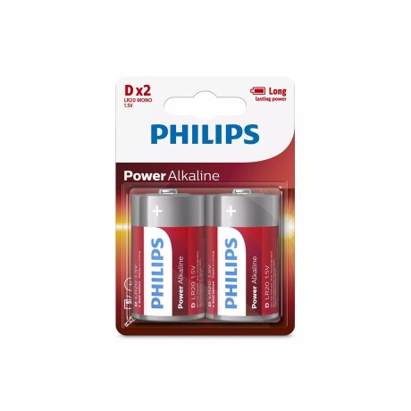 Pila alcalina grande "D" Philips (2 unidades) Pila alcalina grande "D" Philips (2 unidades)