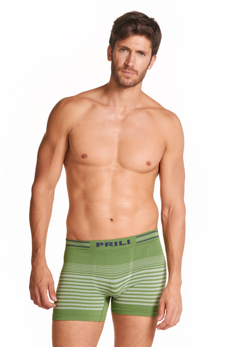 Boxer rayas melange Verde lago