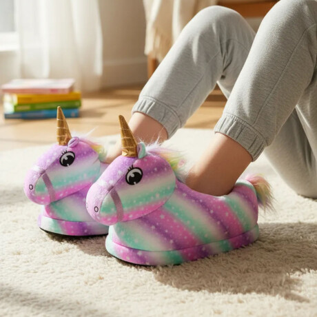 Pantuflas Diseño Unicornio Suaves y Calentitas para Niñas Rosa