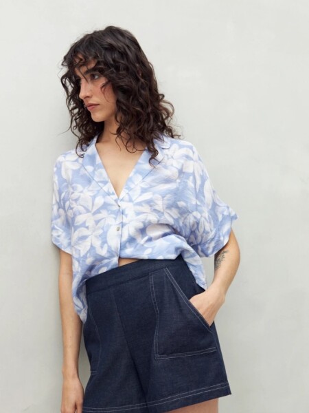 SHORT D.CASSIN VIKTOR INDIGO