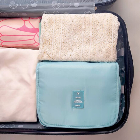 Neceser organizador con reparticiones Celeste