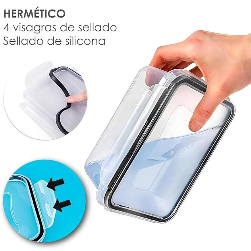 Recipientes Herméticos 16 Contenedores Color Transparente Blanco
