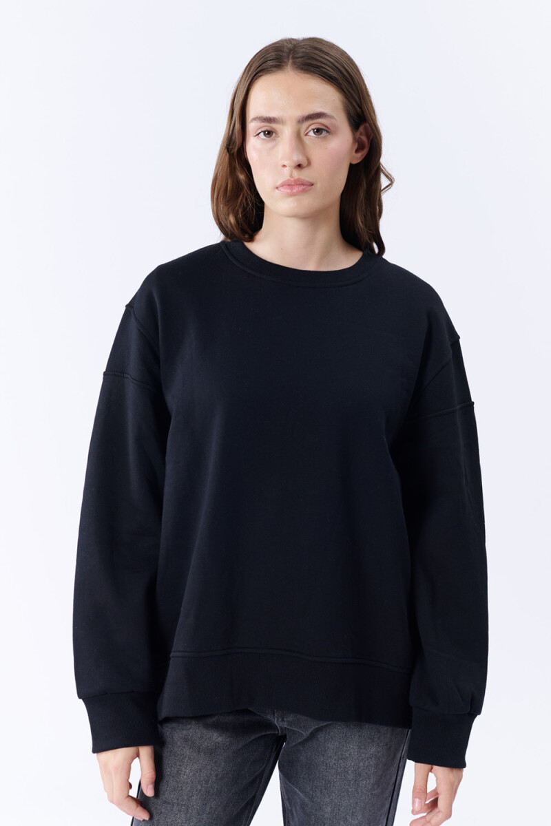 Buzo Oversize Cierre Negro