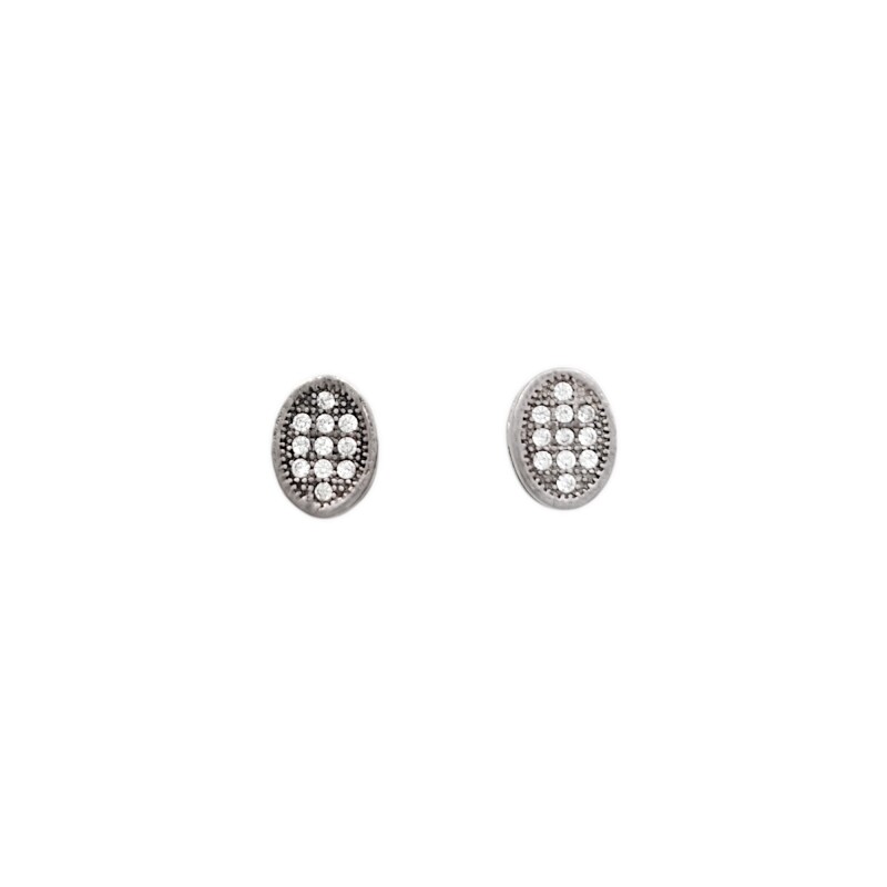 Caravanas Oval-Plata 925-Piedra Zirconia-CA3167 Conpiedra