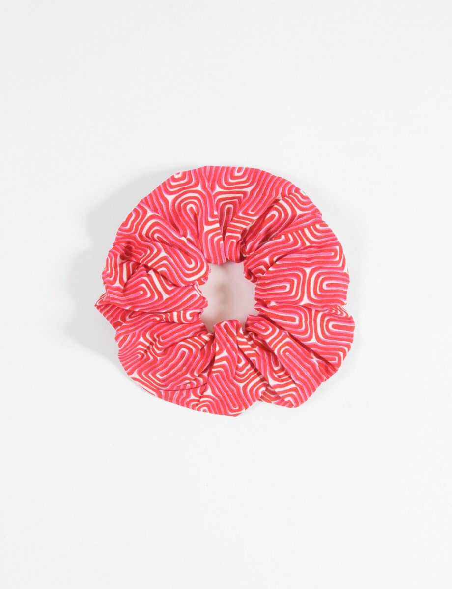 Scrunchie estampada - rojo 
