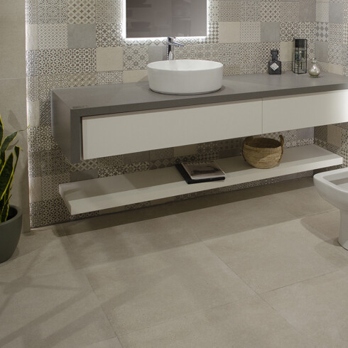 PORCELANATO BOTTEGA 59,6X59,6 MATE GRIS CEMENTO RECTIFICADO GAMAS DE GRIS