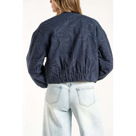 Campera Bomber Con Bordado Denim