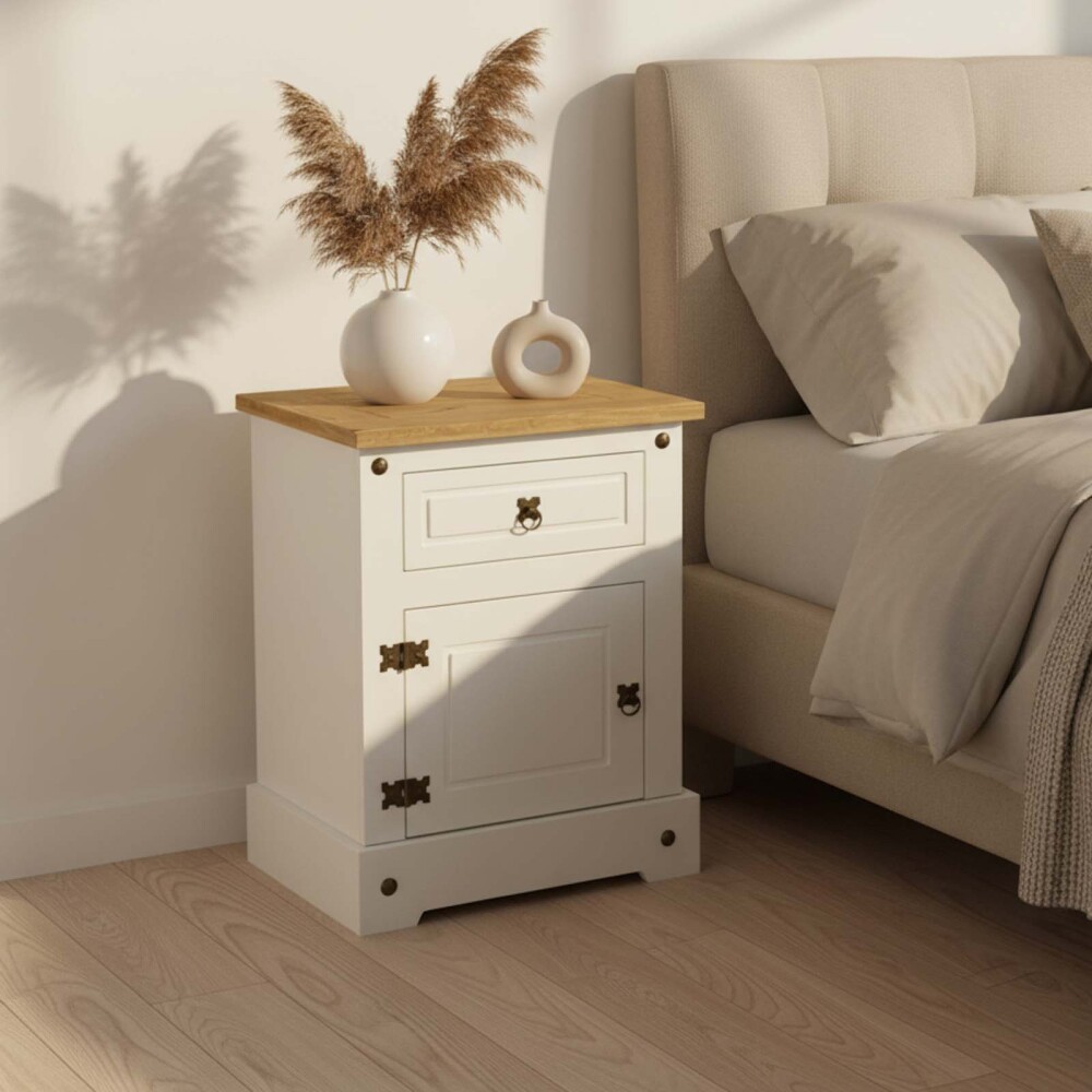 MESA DE LUZ 1 PLAZA MADERA NATURAL-BEIGE SMILE