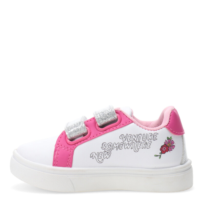 Championes Infantiles Disney Princesa c/Velcros Blanco - Rosado - Plateado