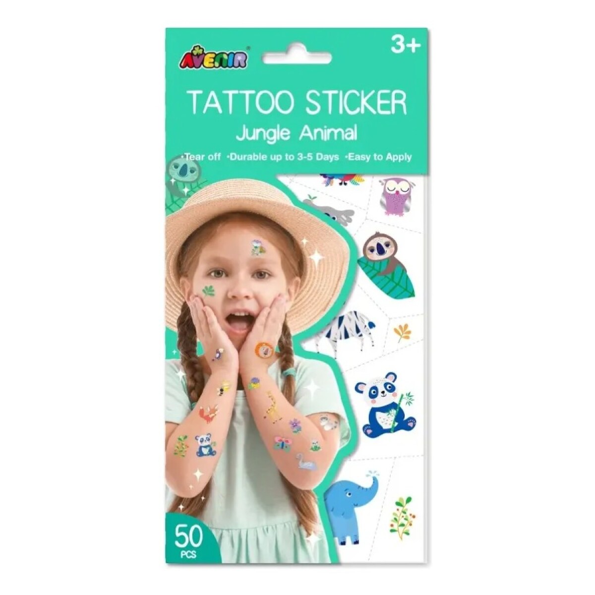 Tattoo Stickers Infantiles 50 Pzs - Jungla 