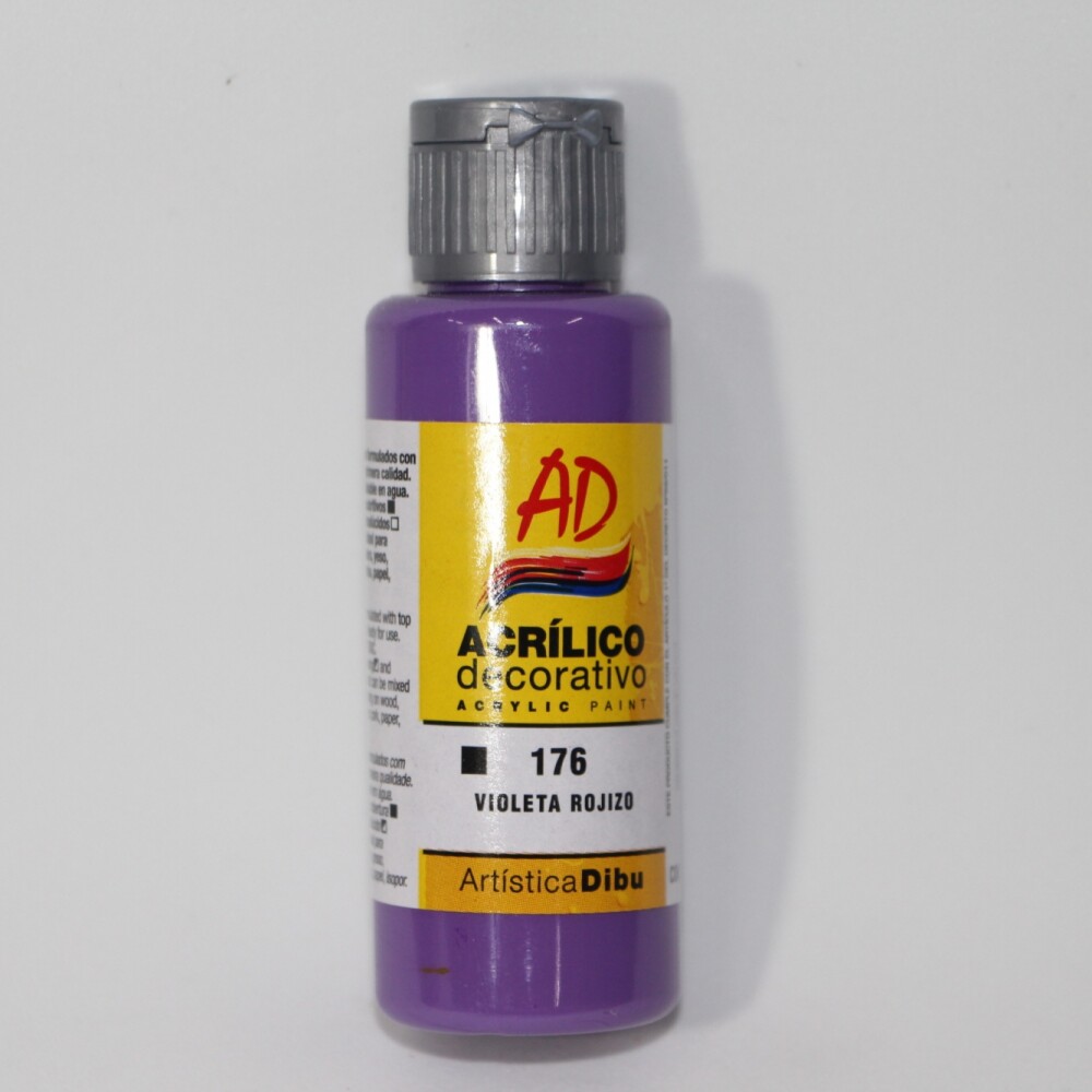 PINTURA ACRILICA ARTISTICA DIBU 60 ML. DIFERENTES COLORES COLOR VIOLETA ROJIZO 176