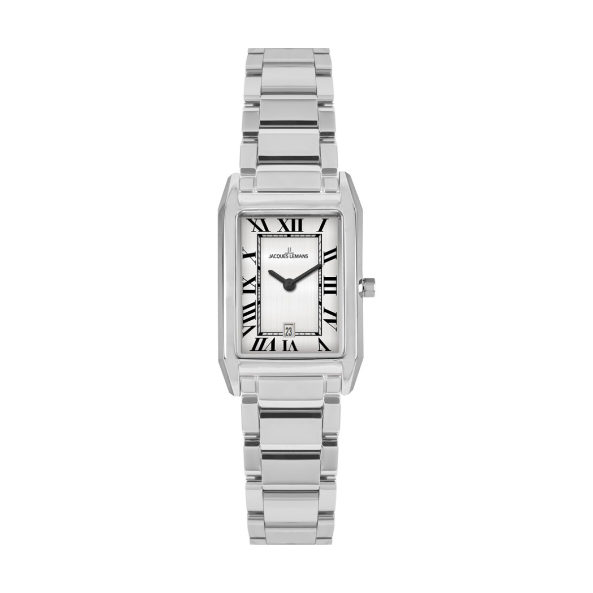 Reloj Jacques Lemans con Malla de Acero y Esfera Rectangular 