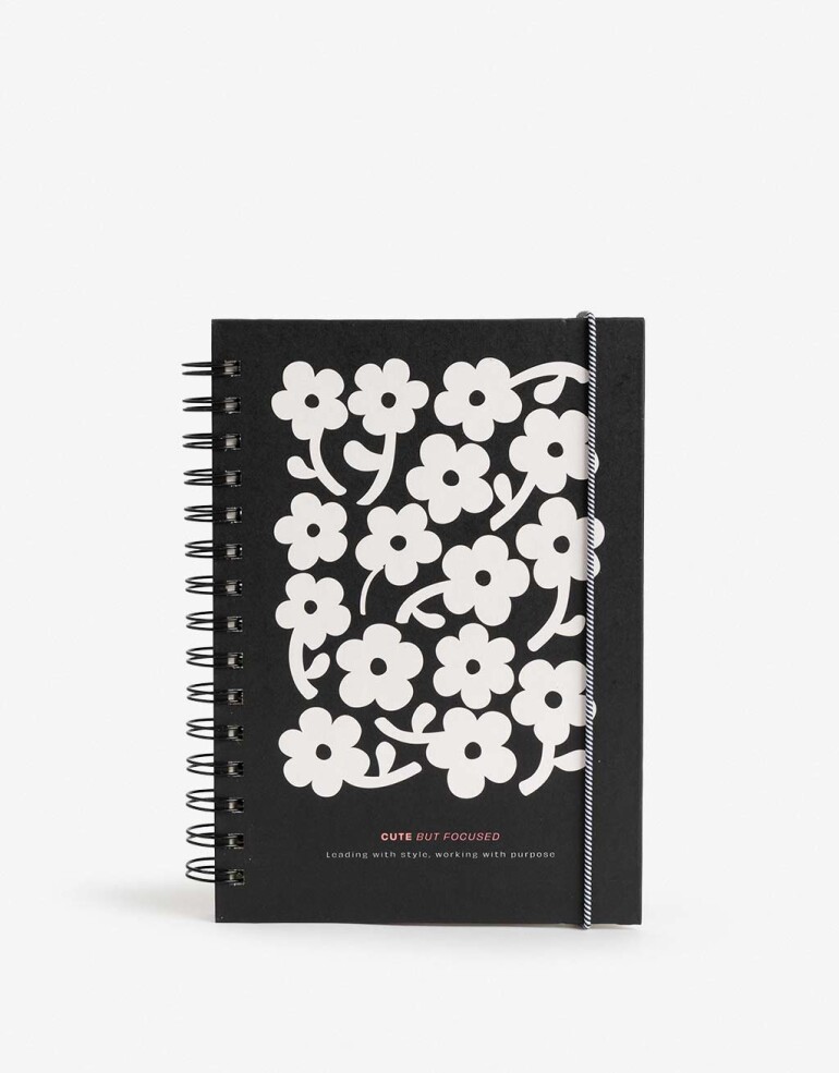 Anotadores Cuadernos y Memos Cuaderno Cuaderno A5 Anillado De Tapa Dura Estampada Con Elástico Sujetador - Combinacion Tricolor