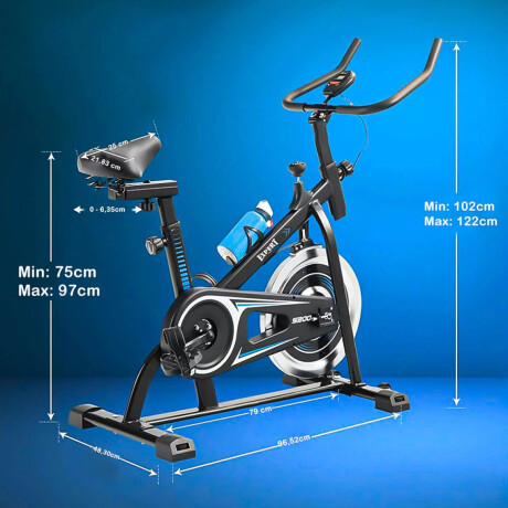 Bicicleta Spinning Expert Fitness Spirit 8Kg Profesional Regulable Pulsómetro Gym002009