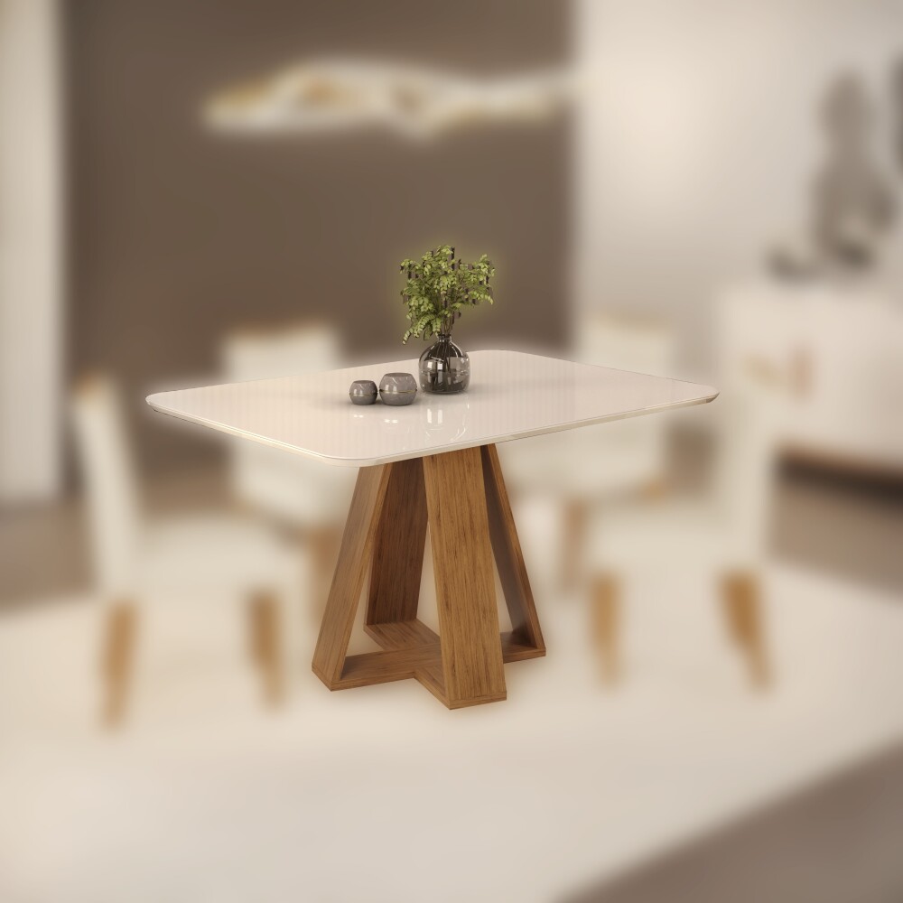 Mesa de Comedor Celeste Blanco Beige