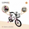 Bicicleta Urbana Infantil Rodada 16 Con Rueditas y canasto Rosa