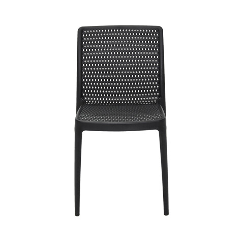 Silla apilable negra ISABELLE con respaldo calado -TRAMONTINA TD0623