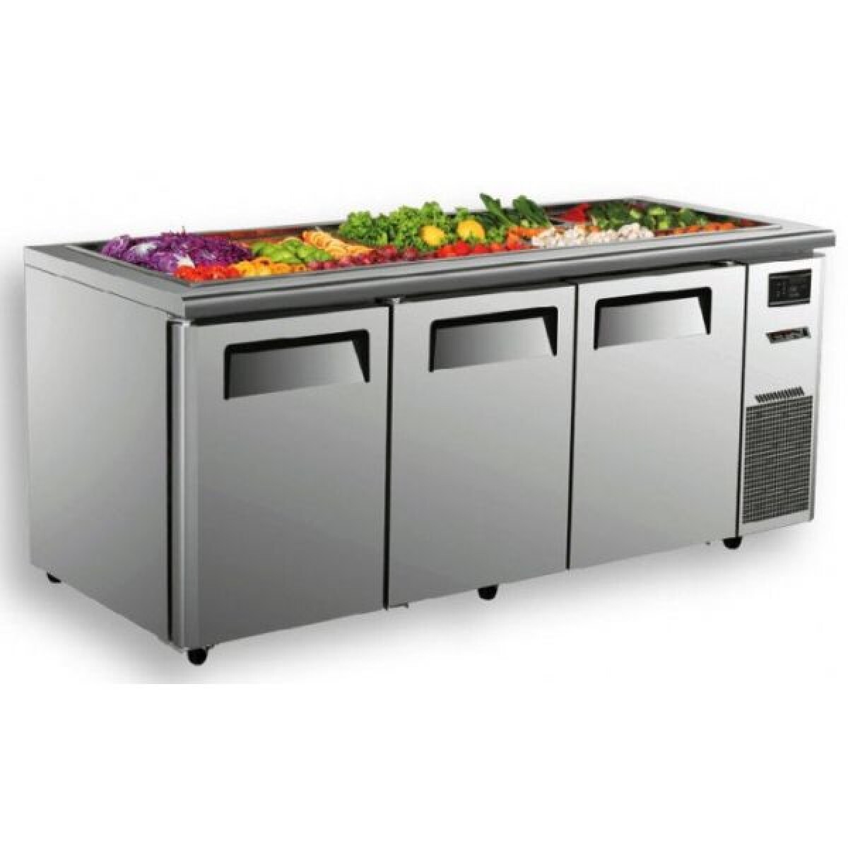 Mesa de trabajo refrigerada con buffet de ensalada 3 puertas Turbo Air 