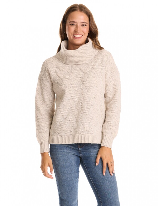 Buzo Cuello Volcado BEIGE CLARO