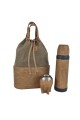 Set de matera bolso con termo de litro y mate Beige