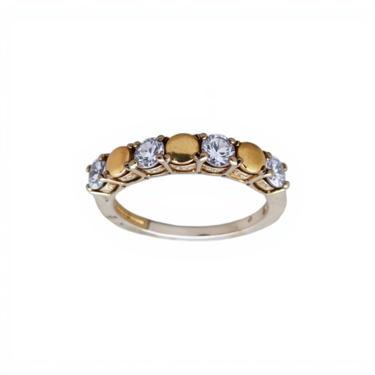 Anillo Vera-Plata y Oro-Piedra Zirconia-AN5585 - conpiedra 