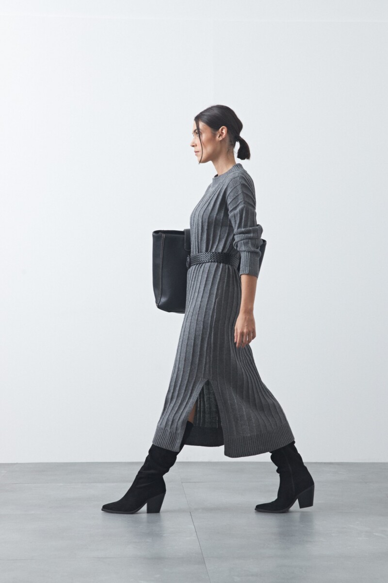 VESTIDO SIMEON Gris Osc Melange