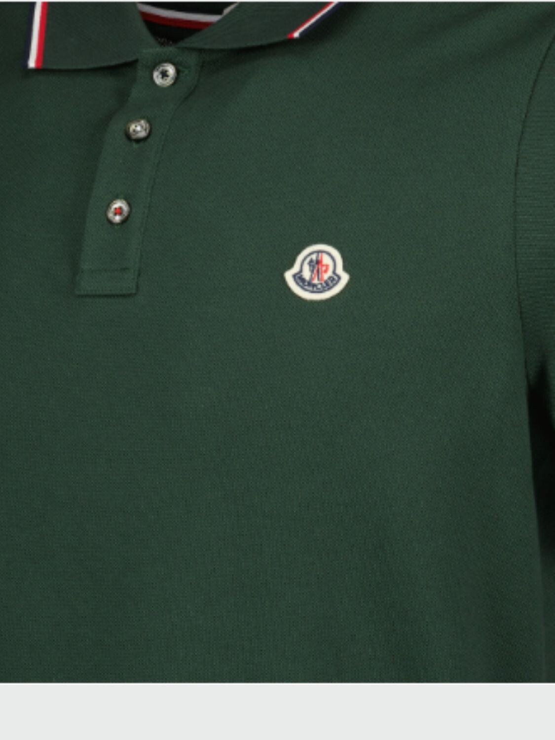 Moncler -Remera polo de algodón manga corta Verde