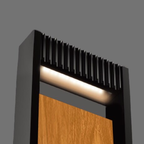 Caminero poste led de jardín con símil madera 40cm Caminero poste led de jardín con símil madera 40cm