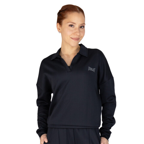 SWEATSHIRT FEM POLY/ELAST EVERLAST V-NECK BK W6 NEGRO